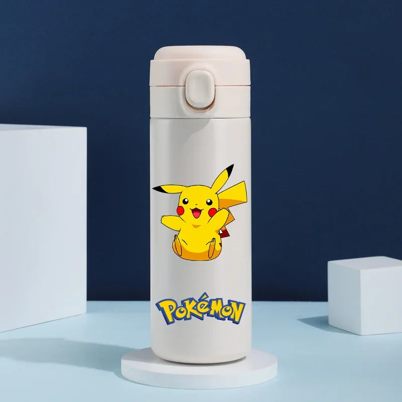 Pokemon 420ML Thermos Water Bottle Anime Portable Children Cute Pikachu 304 Stainless Steel Cartoon Outdoor Sport Water Mug Gift