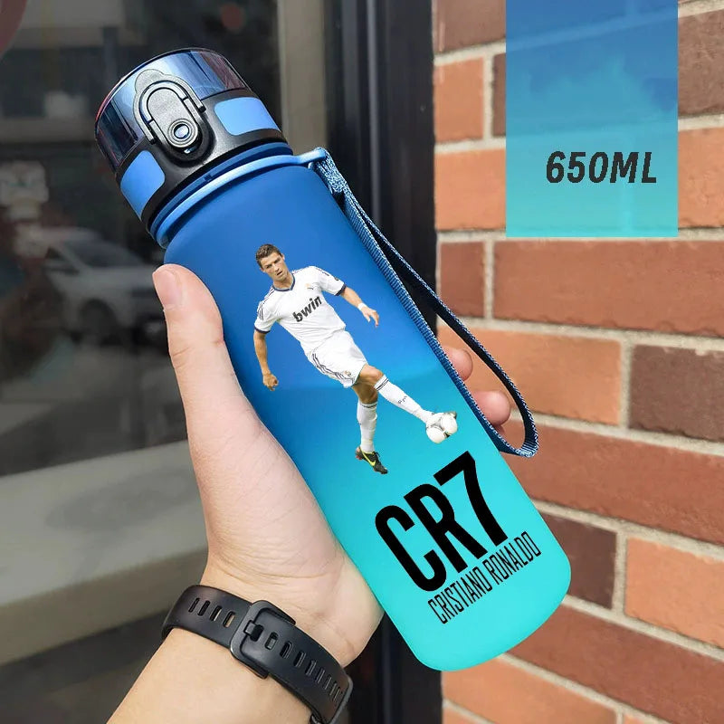 650ml Football Star Straw Water Cup Ronaldo Portable Outdoor Large Capacity Sports Flip Cover Drinking Bottle Fans Gifts
