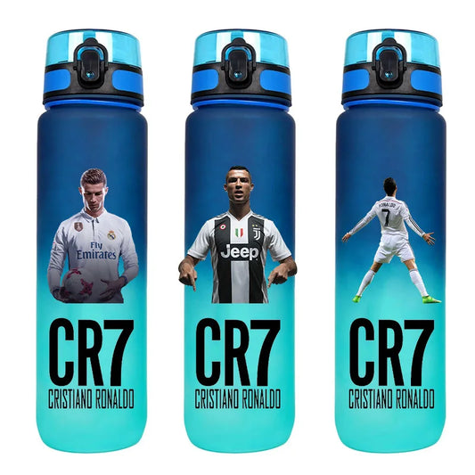 650ml Football Star Straw Water Cup Ronaldo Portable Outdoor Large Capacity Sports Flip Cover Drinking Bottle Fans Gifts